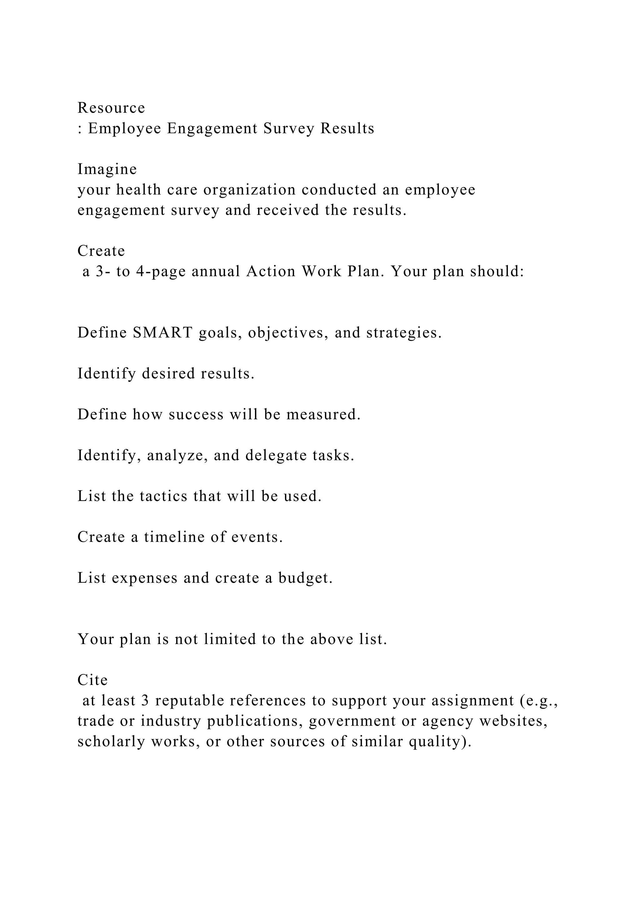 Resource Employee Engagement Survey ResultsImagine your hea.docx