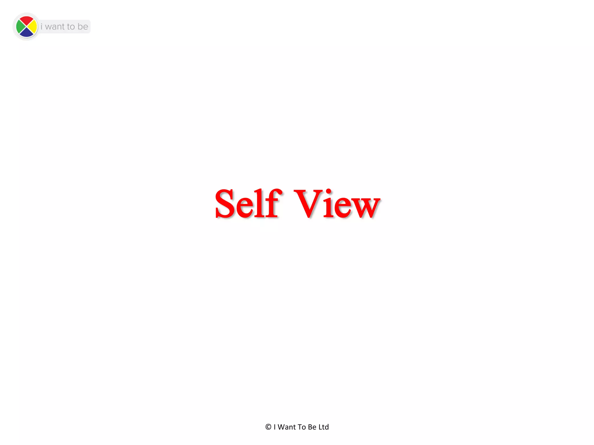 © I Want To Be Ltd
Self View
 