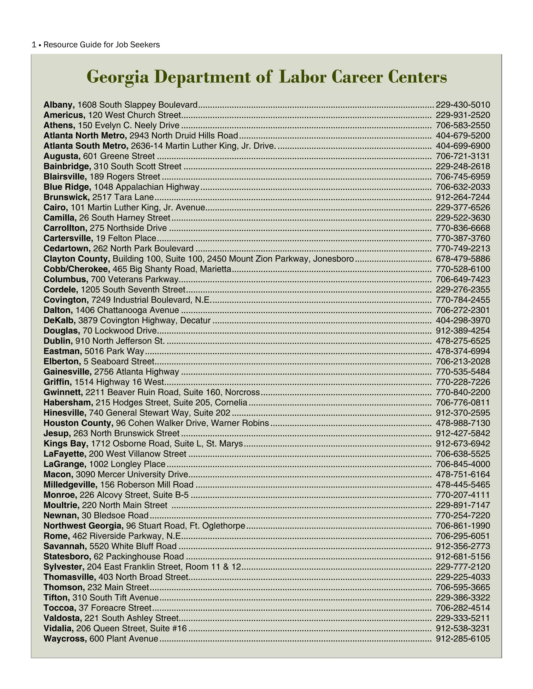 Resource Guide for Job Seekers PDF