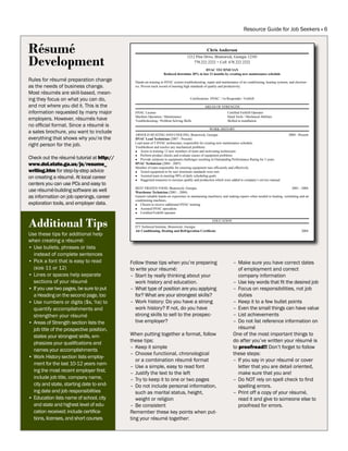 Resource Guide for Job Seekers - Resource Guide For Job Seekers 7 320 