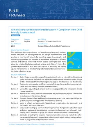 Advanced Learning on Integrating Climate Change in Education at Primary ...
