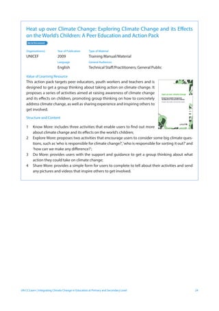 Advanced Learning on Integrating Climate Change in Education at Primary ...