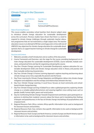 Advanced Learning on Integrating Climate Change in Education at Primary ...