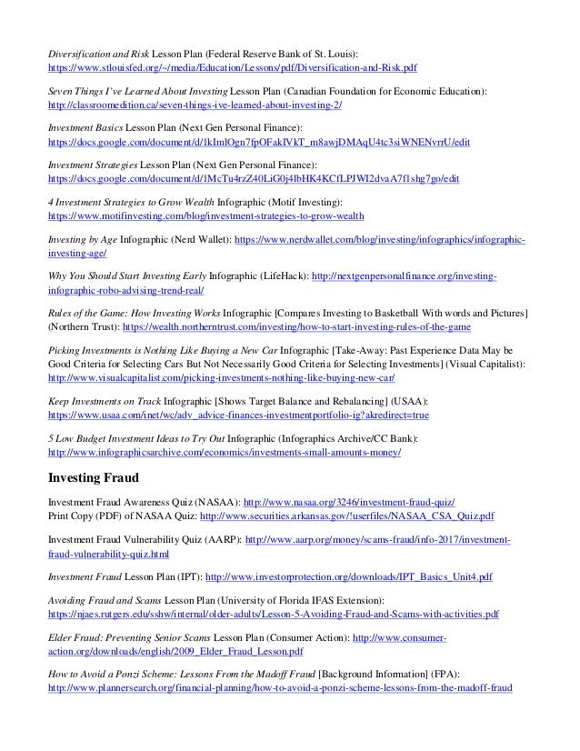 learning activities for financial education programs lesson plan programs