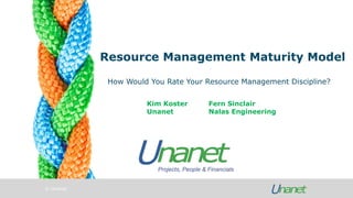 © Unanet
Resource Management Maturity Model
How Would You Rate Your Resource Management Discipline?
Kim Koster
Unanet
Fern Sinclair
Nalas Engineering
 