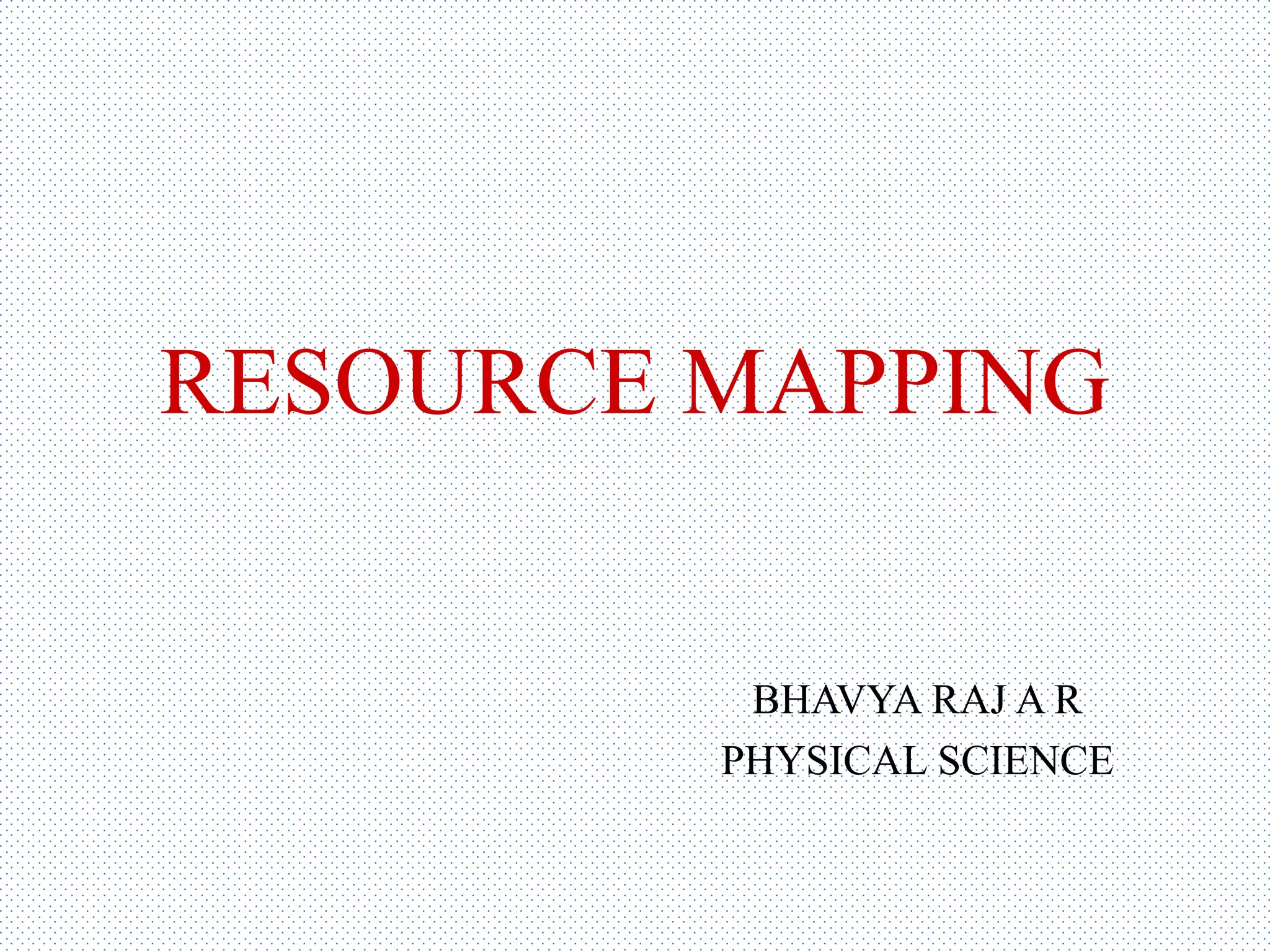 Resource mapping (1) | PPTX