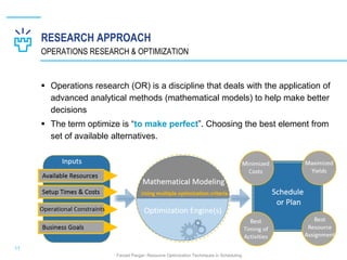 Resource optimization techniques in scheduling- Farzad Pargar | PDF