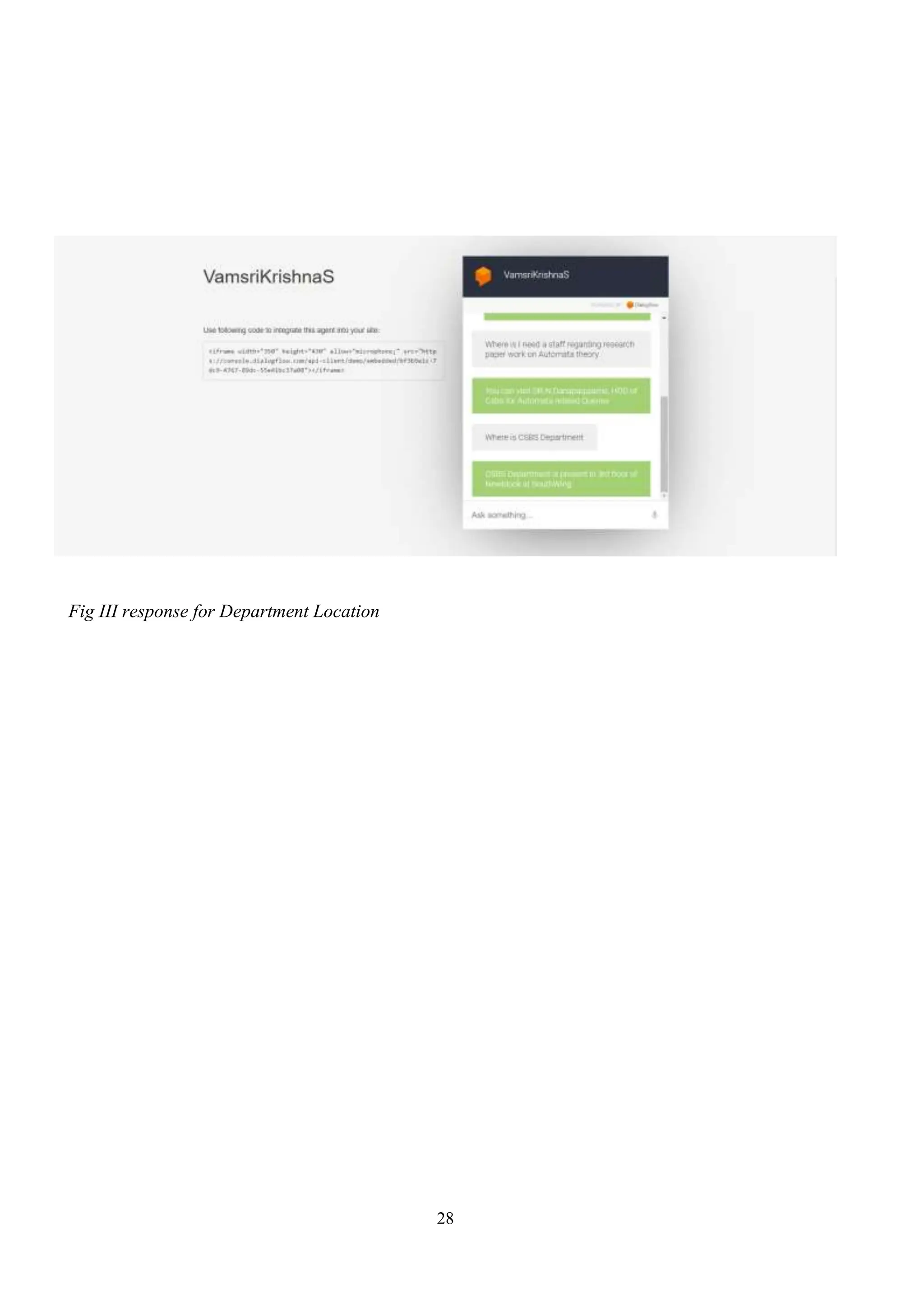 28
Fig III response for Department Location
 