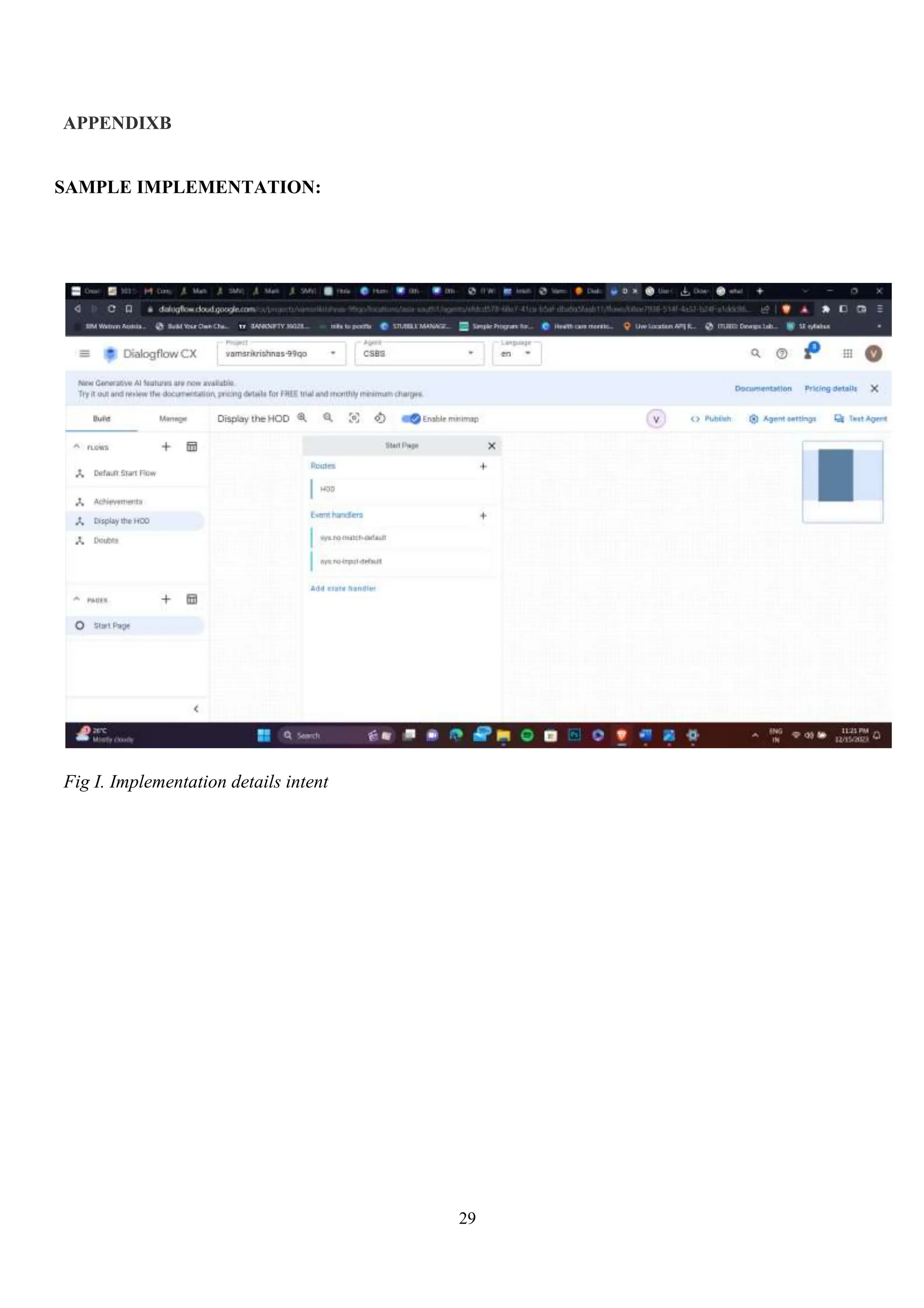29
APPENDIXB
SAMPLE IMPLEMENTATION:
Fig I. Implementation details intent
 