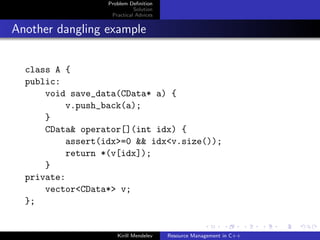 Resource Management in C++