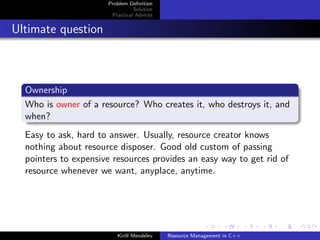 Resource Management in C++