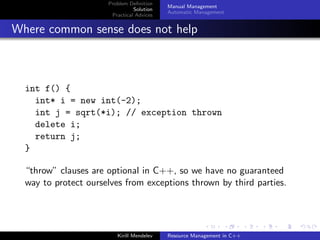 Resource Management in C++
