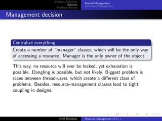 Resource Management in C++