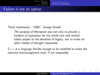 Resource Management in C++