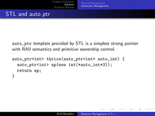 Resource Management in C++