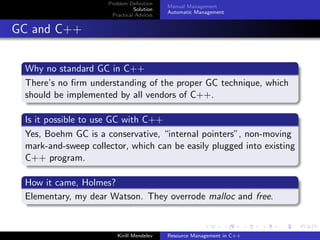 Resource Management in C++