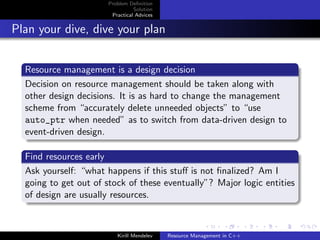 Resource Management in C++