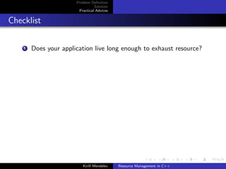 Resource Management in C++