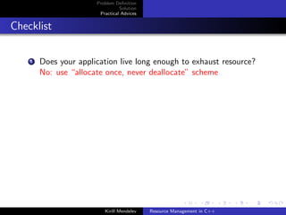 Resource Management in C++
