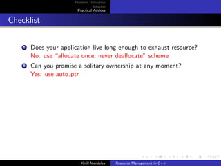 Resource Management in C++