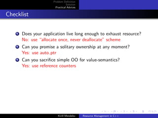 Resource Management in C++