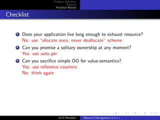 Resource Management in C++