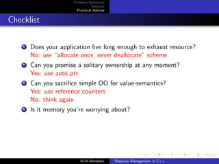 Resource Management in C++