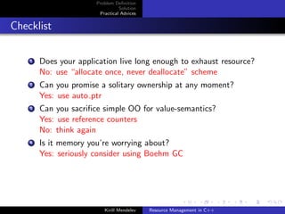 Resource Management in C++