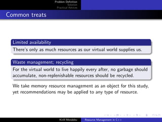 Resource Management in C++