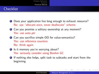 Resource Management in C++