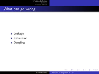 Resource Management in C++