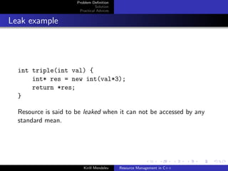 Resource Management in C++