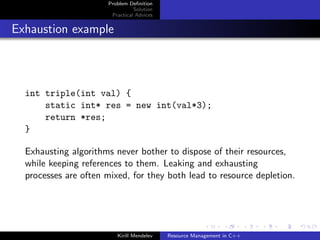 Resource Management in C++
