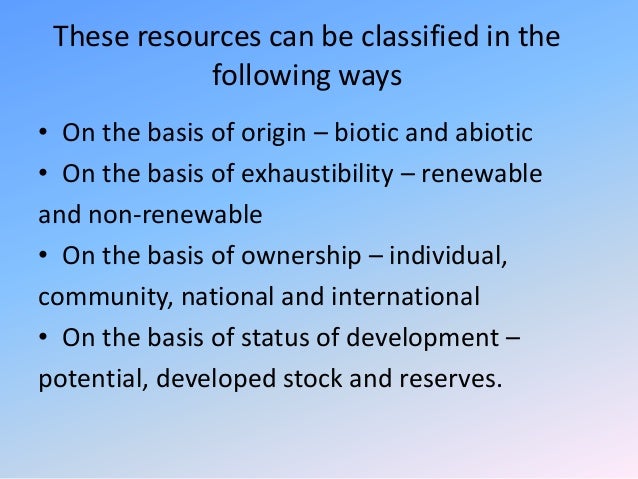 resources