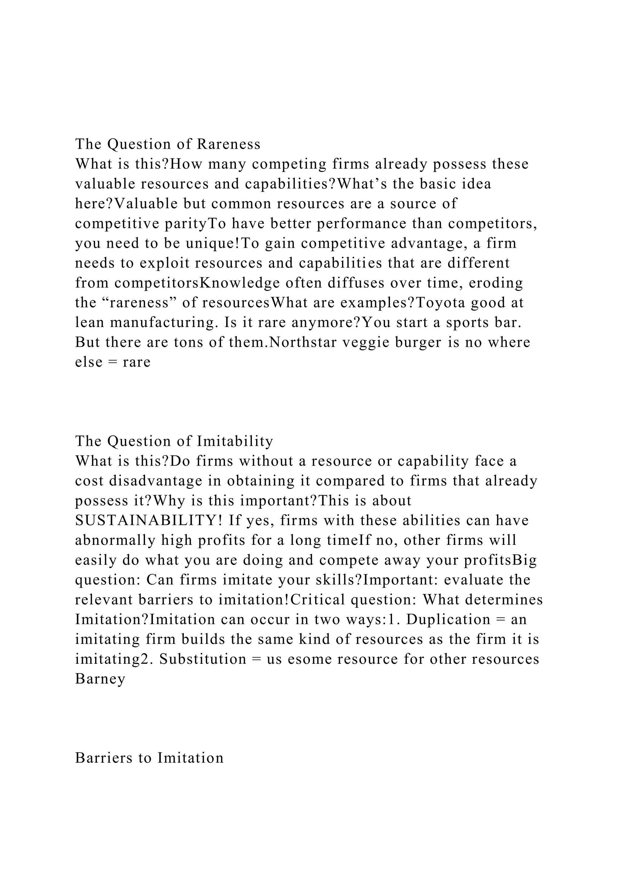 Resources and CapabilitiesThe RBV and the VRIO Framework.docx