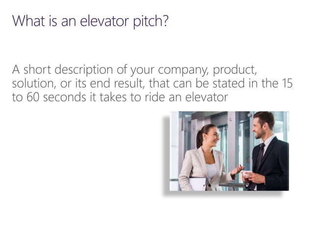 Resources Elevator Pitches Ppt