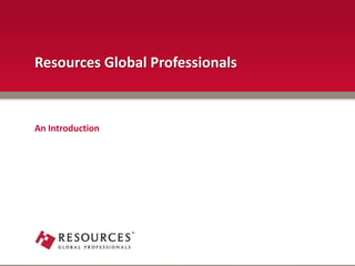 Resources Global Professionals An Introduction 