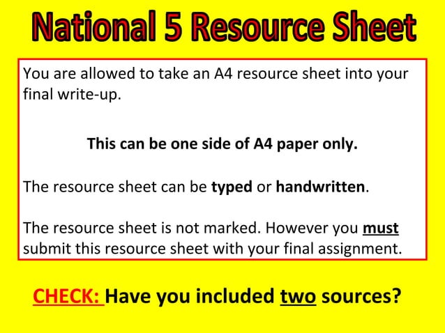 Resource Sheet Instructions Ppt Resource Sheet Instructions Ppt