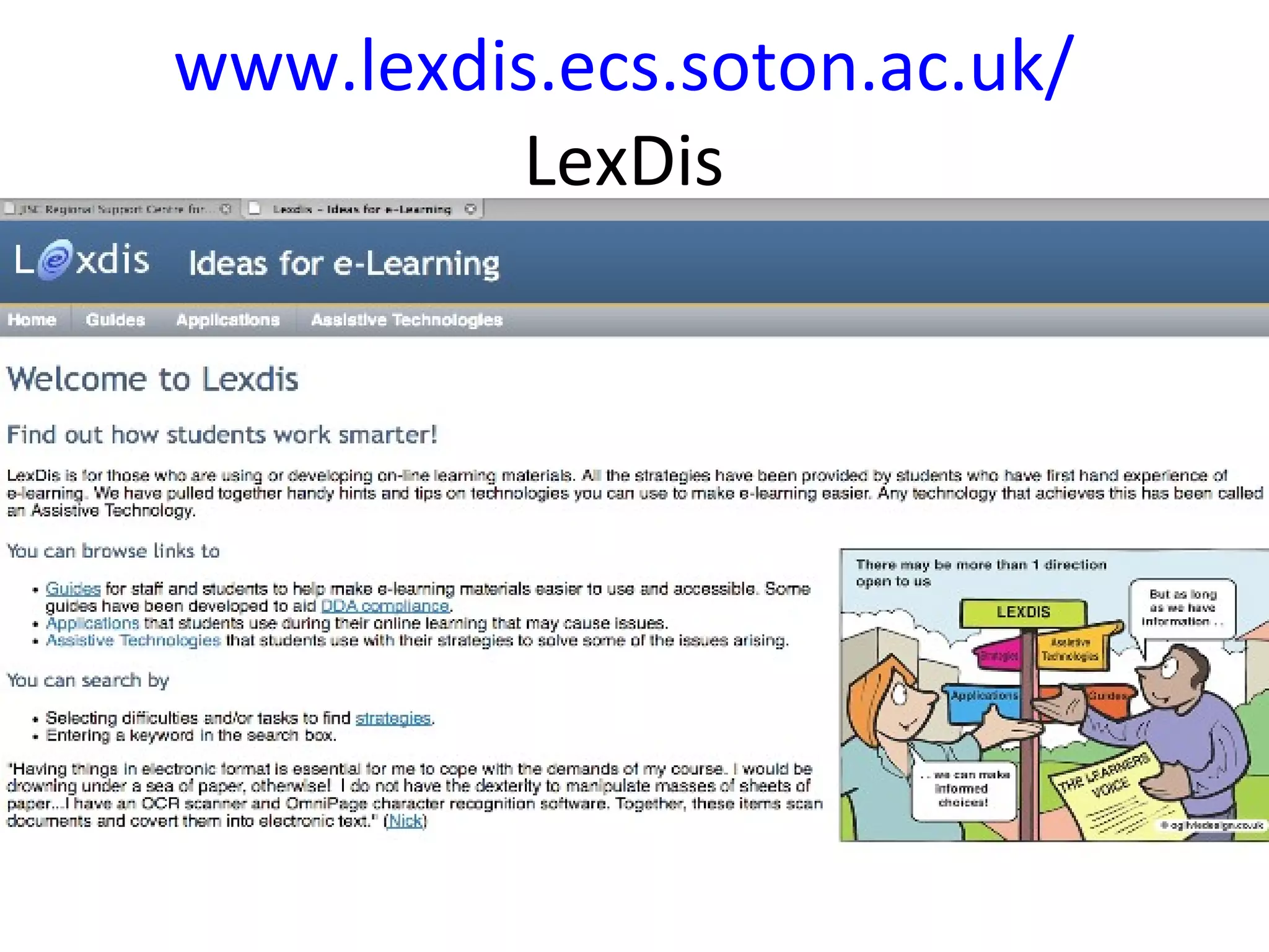 www.lexdis.ecs.soton.ac.uk/ LexDis 