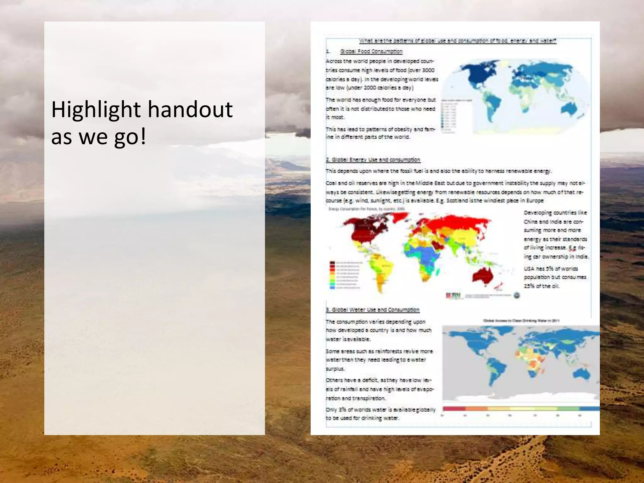 Highlight handout
as we go!
 