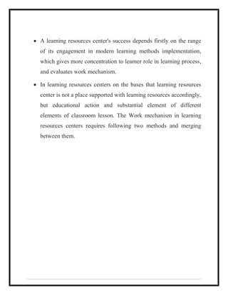 Resoures centers for teaching learning process | PDF