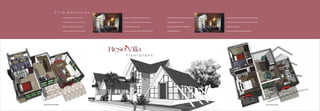 Villa Amenities
                                                             3 BHK measuring 2000 sq. ft.                Jaguar / equivalent brand toilet fittings       UPVC windows and laminated flush doors   Compound wall with chainlink fence & stone plinth


                                                              Plot area: 4000 sq. ft. onwards            Hindware / equivalent brand sanitary ware       Lafarge brand roofing tiles              Paint - Exterior: Apex, Interior: Oil-bound Distemper


                                                              Matt Vitrified tiles for flooring          Granite Kitchen Platform                        Independent loft tank and septic tank    Attractive M.S. Gate


                                                              Designer wall tiles for toilet walls       Havells / equivalent make electrical switches   Granite for staircase                    Paved car parking & landscaped garden




                                                                                                     Reso Villa




                                                                                                                                                                                                                                   oom
                                                                                                                                                                                                                              Bedr 0’
                                                                                                                                                                                                                                     1
           en
                                                                                                            floor plans




                                                                                                                                                                                                                               12’ x
     Kitch 7’6’’
      12’ x



                                                                                                                                                                                                                   t
                                                                                                                                                                                                              Toile ’
                                                             om                                                                                                                                                   x5
                                                        g Ro                                                                                                                                                   8’
                                                   Livin x 19’                                                                                                                                                                                                                                   m
                                                      12’                                                                                                                                                                                                                                       o
      t
Toile ’                                                                                                                                                                                                                                                                                    g Ro
       5                                                                                                                                                                                                                                                                              Livin 19’
 8’ x
                                                                                                                                                                                                                                                                                       12’ x




                                                                                                                                                                                                                                                          Foy 1’
                                                                                                                                                                                                                                                             ’x1
                                                                                                                                                                                                                                                              er
                                                                                                                                                                                                                                                           8
                                      g
                                Dinin 9’
                                 11’ x




                                                                                                                                                                                                                                                     om
                                                                                                                                                                                                                                                edro
                                                                                                                                                                                                                                            M. B 4’
                   Bed 14’
                            m




                                                                                                                                                                                                                                                  1
                        roo




                                                                                                                                                                                                                                            12’ x
                         x
                    12’




                                     Ground Floor Plan                                                                                                                                                                                                             First Floor Plan
 
