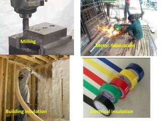 Milling
Metal fabrication
Building insulation Electrical insulation
 