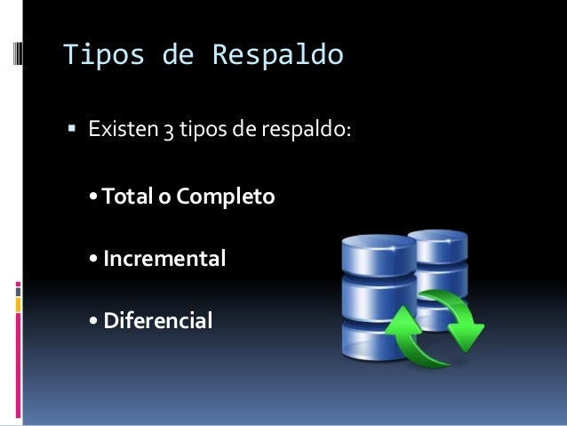 Resultado de imagen para tipos de respaldos