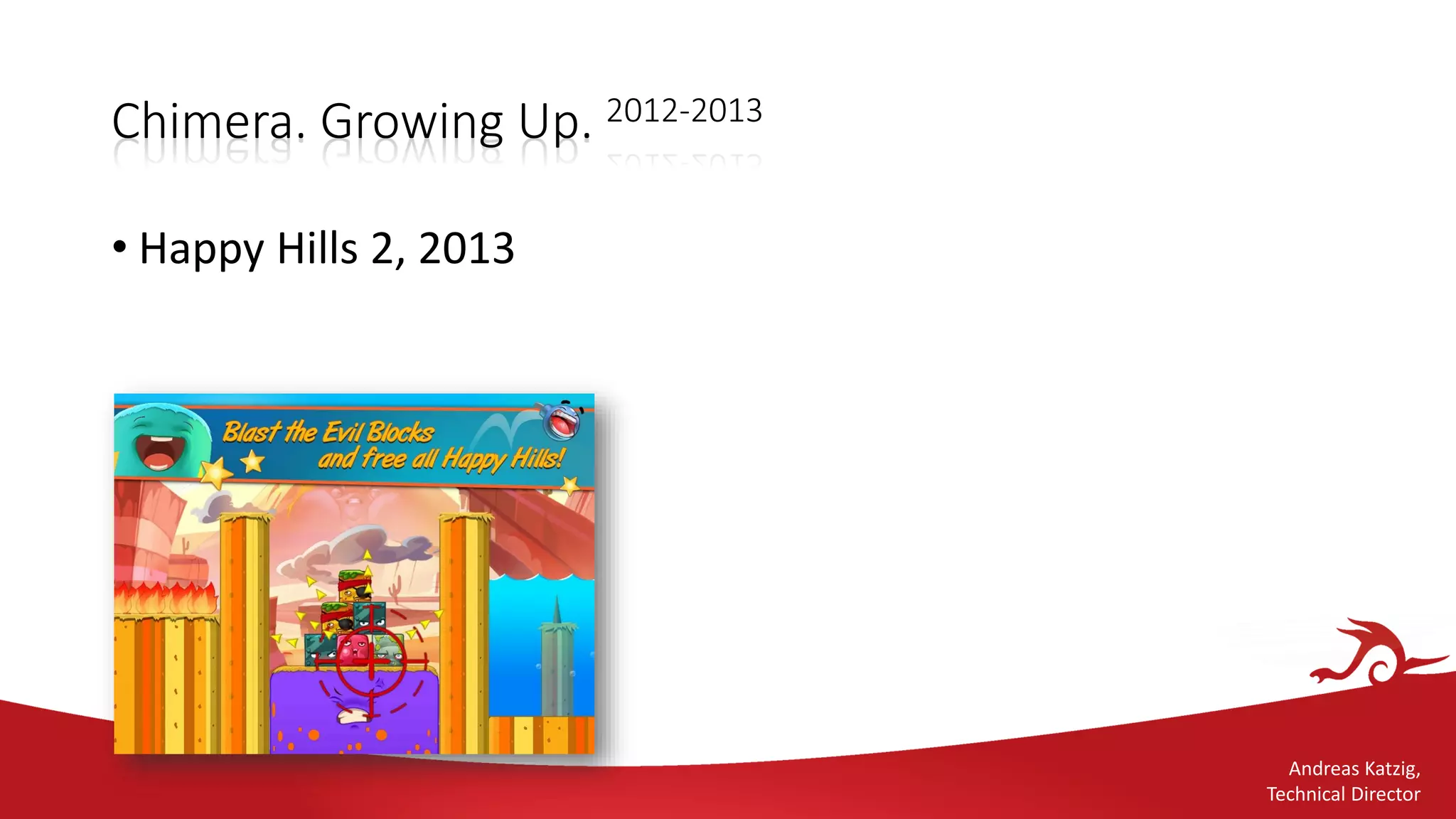 Andreas Katzig,
Technical Director
Chimera. Growing Up. 2012-2013
• Happy Hills 2, 2013
 