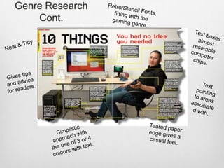 Genre Research
Cont.
 