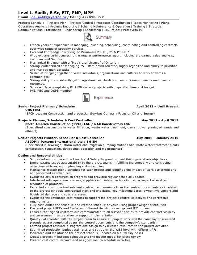 Resume water treatment