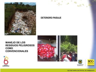 MANEJO DE LOS
RESIDUOS PELIGROSOS
COMO
CONVENCIONALES
DETERIORO PAISAJE
 