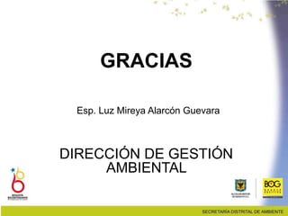 GRACIAS
Esp. Luz Mireya Alarcón Guevara
DIRECCIÓN DE GESTIÓN
AMBIENTAL
 