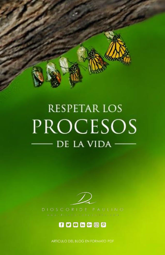 Respetar los procesos de la vida / Dioscoride Paulino